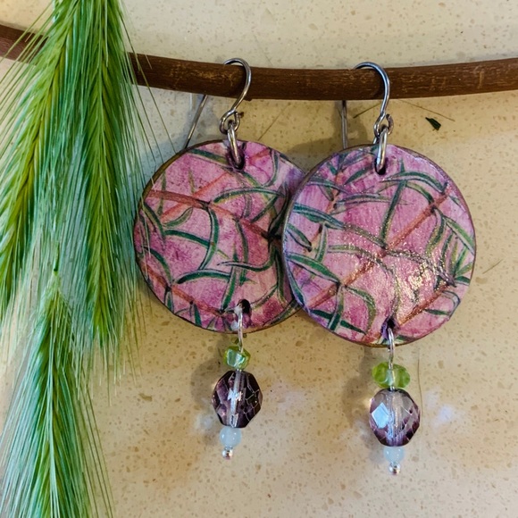 Emily Cohen Designs Jewelry - Big Handmade botanical earrings-boho. Light!